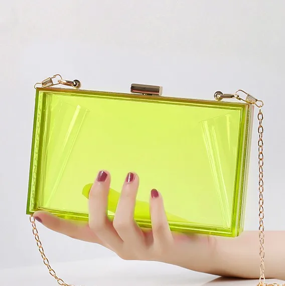 In stock high quality fashion women handbags fluorescent green acrylic cube clear purse, Multi-colors
In stock high quality fashion women handbags fluorescent green acrylic cube clear purse, Multi-colors