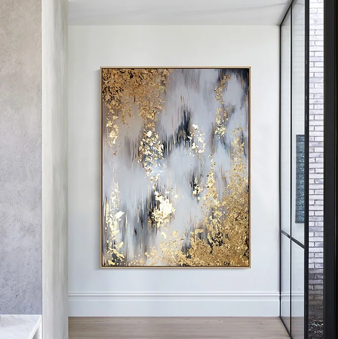 Custom Modern Art Fabric Posters Abstract Nordic Golden Foil Oil Painting Wall Decorative Pictures Canvas Print For Living Room
Custom Modern Art Fabric Posters Abstract Nordic Golden Foil Oil Painting Wall Decorative Pictures Canvas Print For Living Room