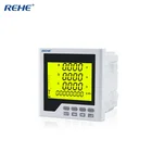 Slim type amp,volt,hz 96*96mmThree Phase LCD Multi-function digital panel Power Meter with RS485 alarm RH-3FHD3Y
