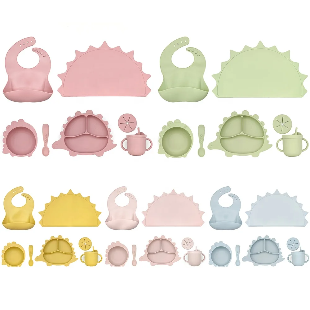 BPA Free Eco Friendly Colorful Tableware Baby Suction Plate Kid Feeding Set Silicone Dinosaur Plate Table Mat Set, Customized color
BPA Free Eco Friendly Colorful Tableware Baby Suction Plate Kid Feeding Set Silicone Dinosaur Plate Table Mat Set, Customized color