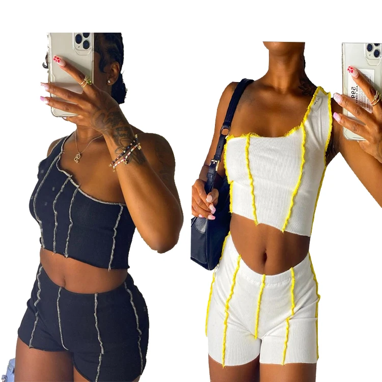 DUODUOCOLOR Summer 2021 new style fashion one shoulder sexy tops women solid color two piece short set D10626
DUODUOCOLOR Summer 2021 new style fashion one shoulder sexy tops women solid color two piece short set D10626