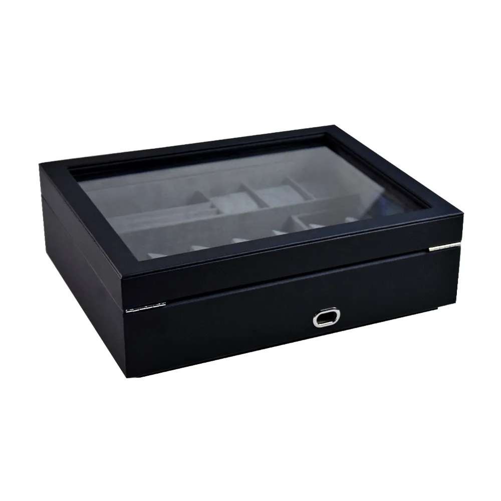 Custom luxury large wooden leather jewelry storaging display box