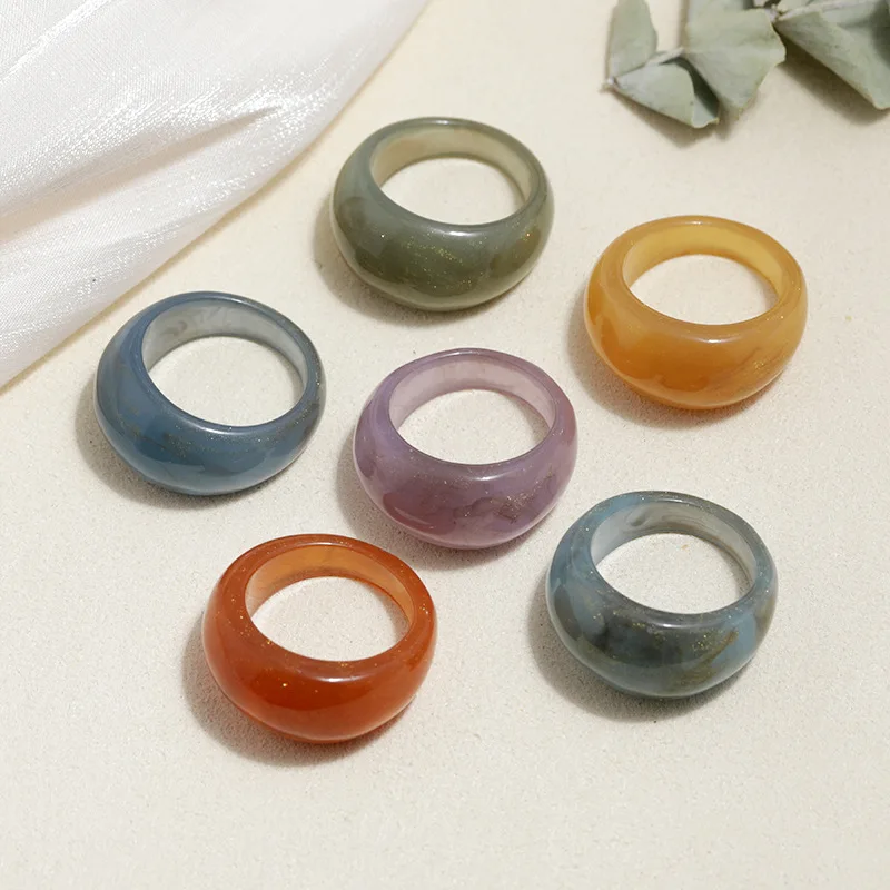 High Quality Retro Colorful Luxury Plain Transparent Chunky Resin Acrylic Rings for Women
High Quality Retro Colorful Luxury Plain Transparent Chunky Resin Acrylic Rings for Women