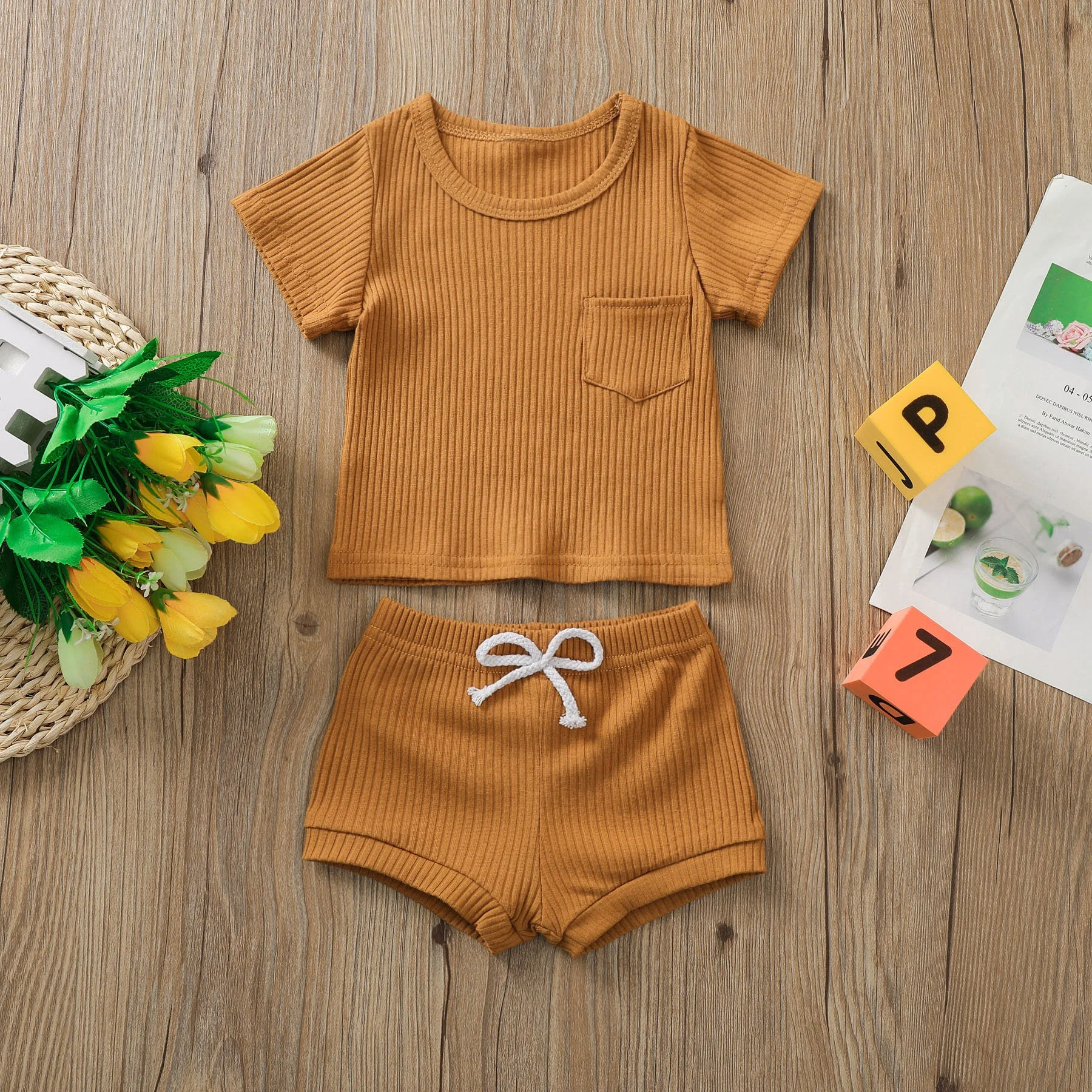 Cotton Casual Summer Newborn Baby Boys Girls Outfits Suit Ribbed Knitted Short Sleeve Tops+shorts 2pcs Kids Tracksuits, As picture
Cotton Casual Summer Newborn Baby Boys Girls Outfits Suit Ribbed Knitted Short Sleeve Tops+shorts 2pcs Kids Tracksuits, As picture