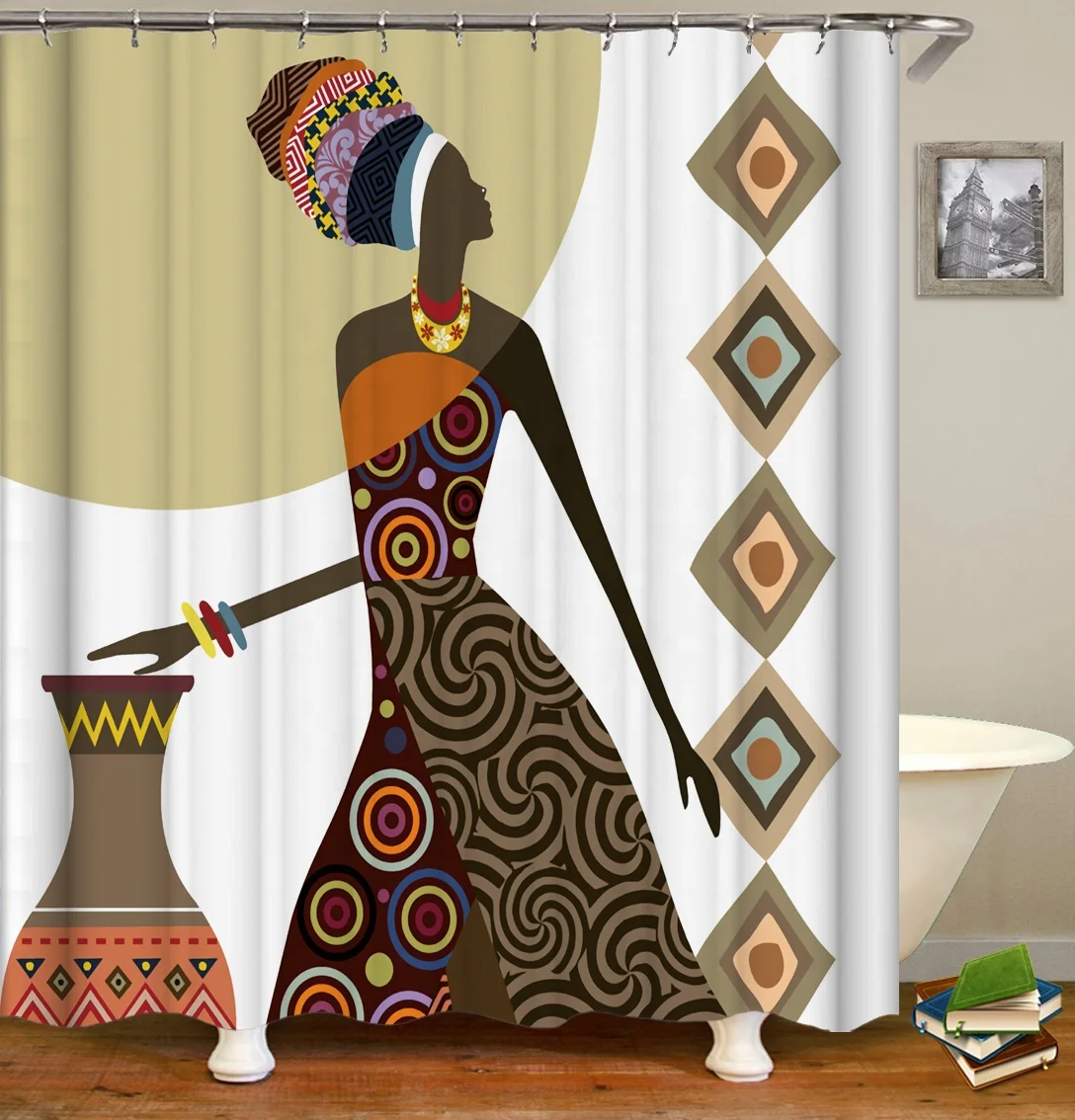 i@home home decor african print wholesale black women bathroom shower curtains polyester, As picture show
i@home home decor african print wholesale black women bathroom shower curtains polyester, As picture show