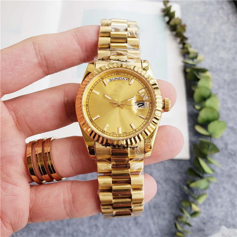 ROL gold case clear fashion weekly calendar oyster steel 36MM day&date mechanical watch
ROL gold case clear fashion weekly calendar oyster steel 36MM day&date mechanical watch