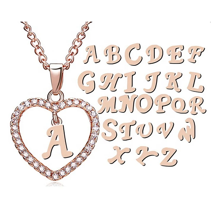 Wholesale Free Shipping Gold Plated Letter Necklace A to Z 26 Letters Heart Charm For Gift, Rose gold
Wholesale Free Shipping Gold Plated Letter Necklace A to Z 26 Letters Heart Charm For Gift, Rose gold