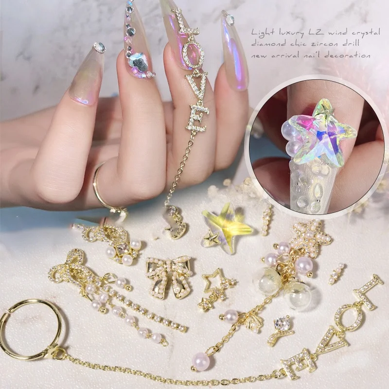 Paso Sico Star Love Crystal Finger Ring Chain Nail Charms DIY Zircon Nail Art Supplies Products for DIY Birthday Nail Decor
Paso Sico Star Love Crystal Finger Ring Chain Nail Charms DIY Zircon Nail Art Supplies Products for DIY Birthday Nail Decor