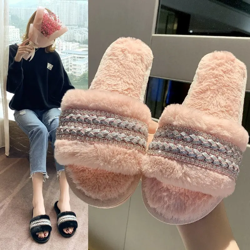 Drop Shipping Wholesale Fox Fur Slipper With Rhinestone Cotton Bride Slippers Shape Slipper, 4 colors
Drop Shipping Wholesale Fox Fur Slipper With Rhinestone Cotton Bride Slippers Shape Slipper, 4 colors