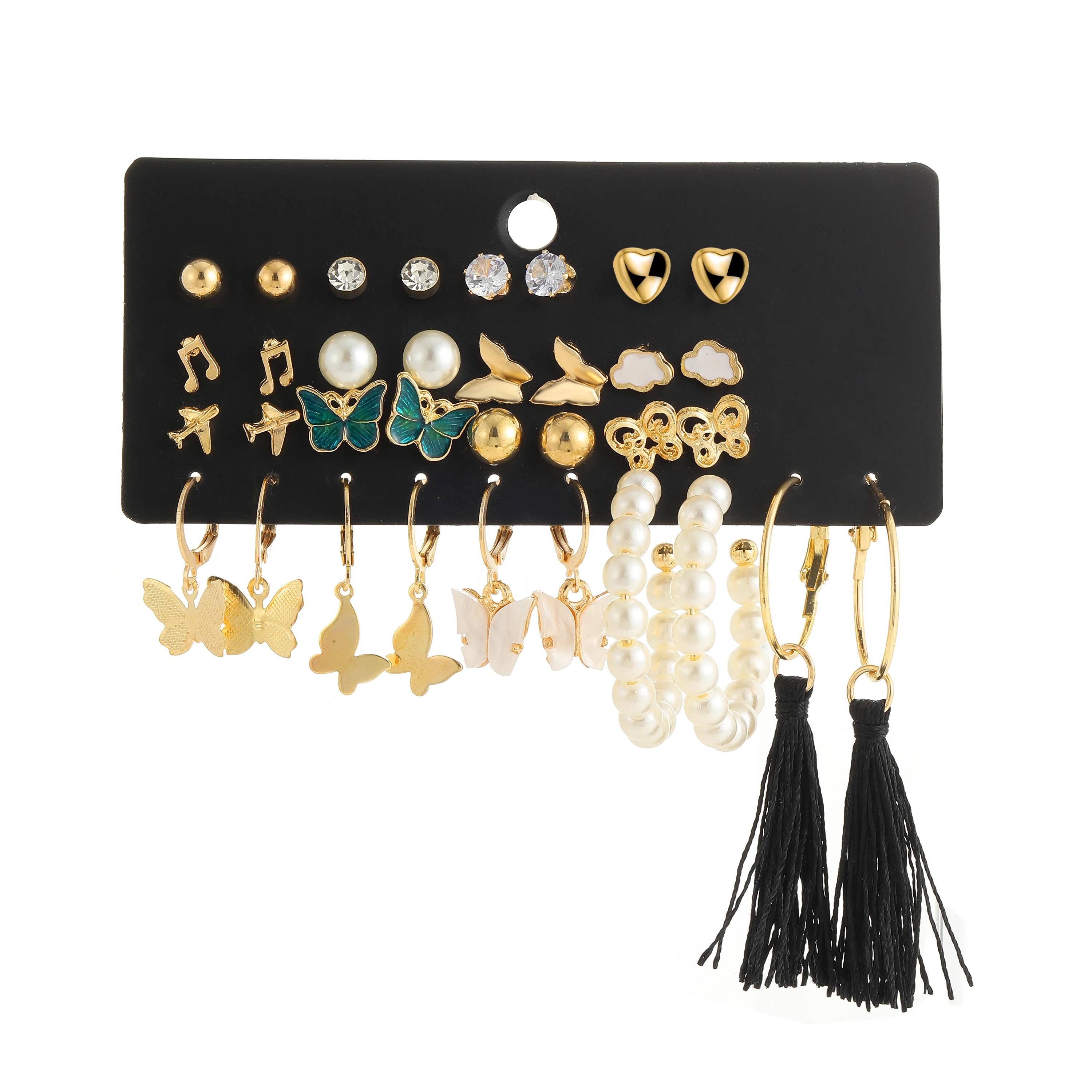 Vintage Geometric Gold Metal Earrings Set Punk Butterfly Pearl Earring Jewelry For Women
Vintage Geometric Gold Metal Earrings Set Punk Butterfly Pearl Earring Jewelry For Women