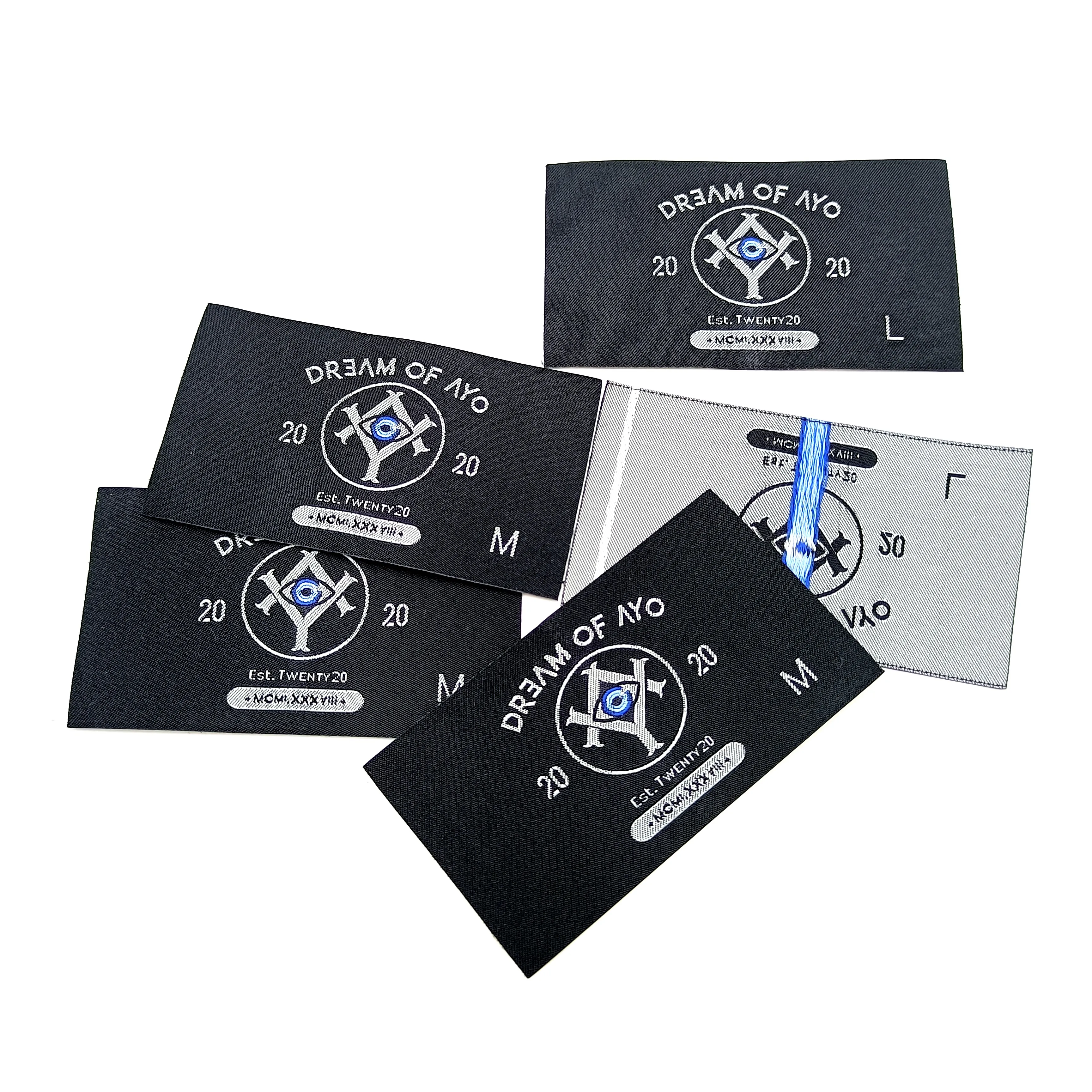 custom size woven label for clothing woven label logo high quality garment labels for t-shirt, Custom color
custom size woven label for clothing woven label logo high quality garment labels for t-shirt, Custom color