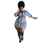 Autumn plus size casual cobra button long sleeve mini dress for women clothing