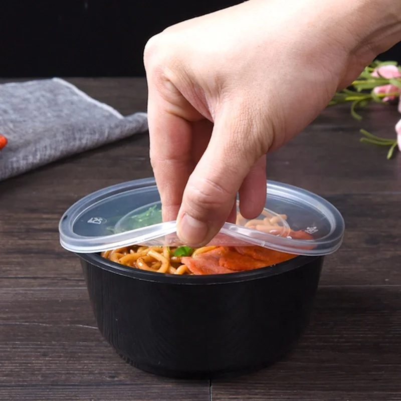 Food Storage Container Transparent PP Plastic Disposable 26oz Black Disposable Soup Bowl Support Round Shape 20 Ctn with Lid
Food Storage Container Transparent PP Plastic Disposable 26oz Black Disposable Soup Bowl Support Round Shape 20 Ctn with Lid
