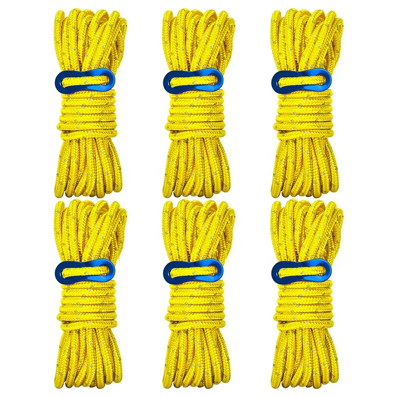 6 Pack 5mm Outdoor Guy Lines Tent Cords Lightweight Camping Rope With Aluminum Guylines Adjuster Tensioner
6 Pack 5mm Outdoor Guy Lines Tent Cords Lightweight Camping Rope With Aluminum Guylines Adjuster Tensioner
