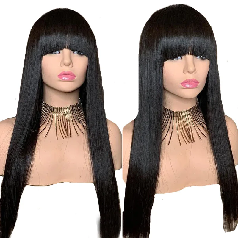 Straight Peruvian Human Hair Wig 150%Density Full Fringe Glueless Full Lace Wig With Bangs For Black Woman Free Shipping
Straight Peruvian Human Hair Wig 150%Density Full Fringe Glueless Full Lace Wig With Bangs For Black Woman Free Shipping