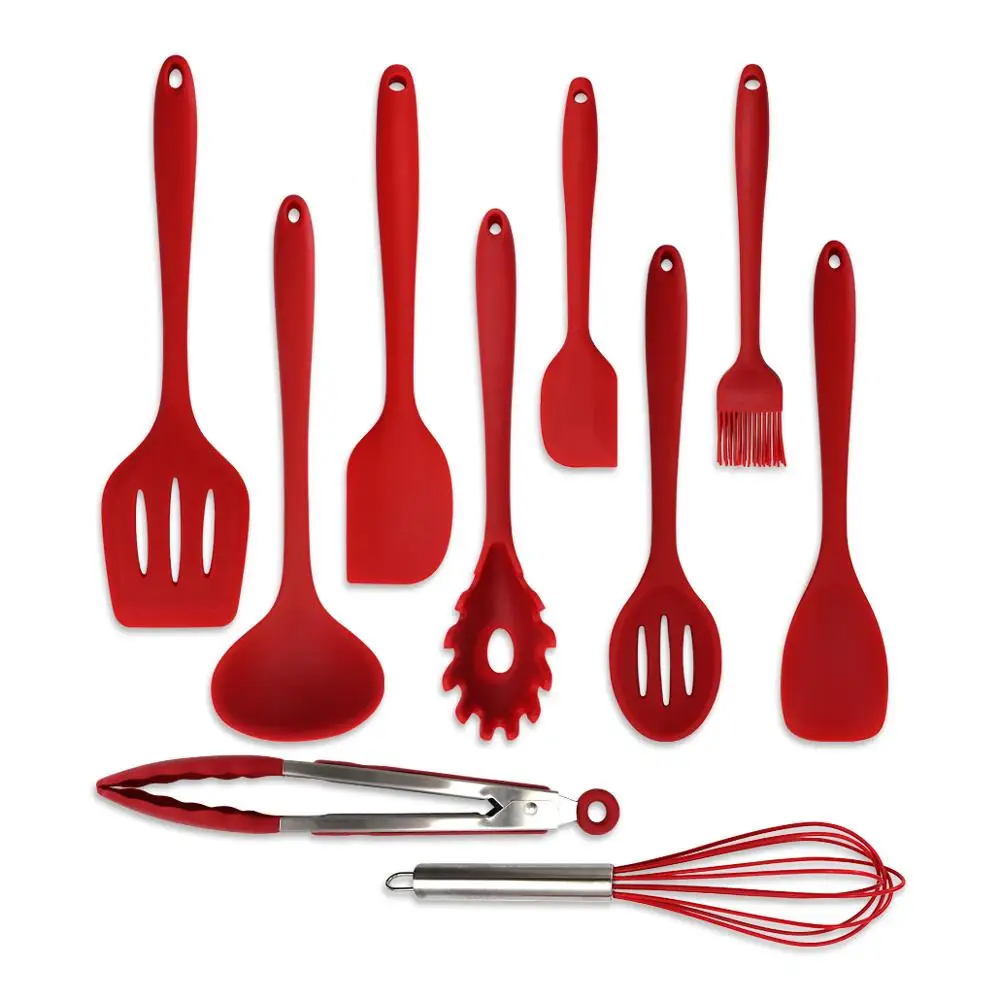 10Pcs Food Grade Heat Resistant Cooking Utensil Set Cookware Kitchen Tool 
10Pcs Food Grade Heat Resistant Cooking Utensil Set Cookware Kitchen Tool