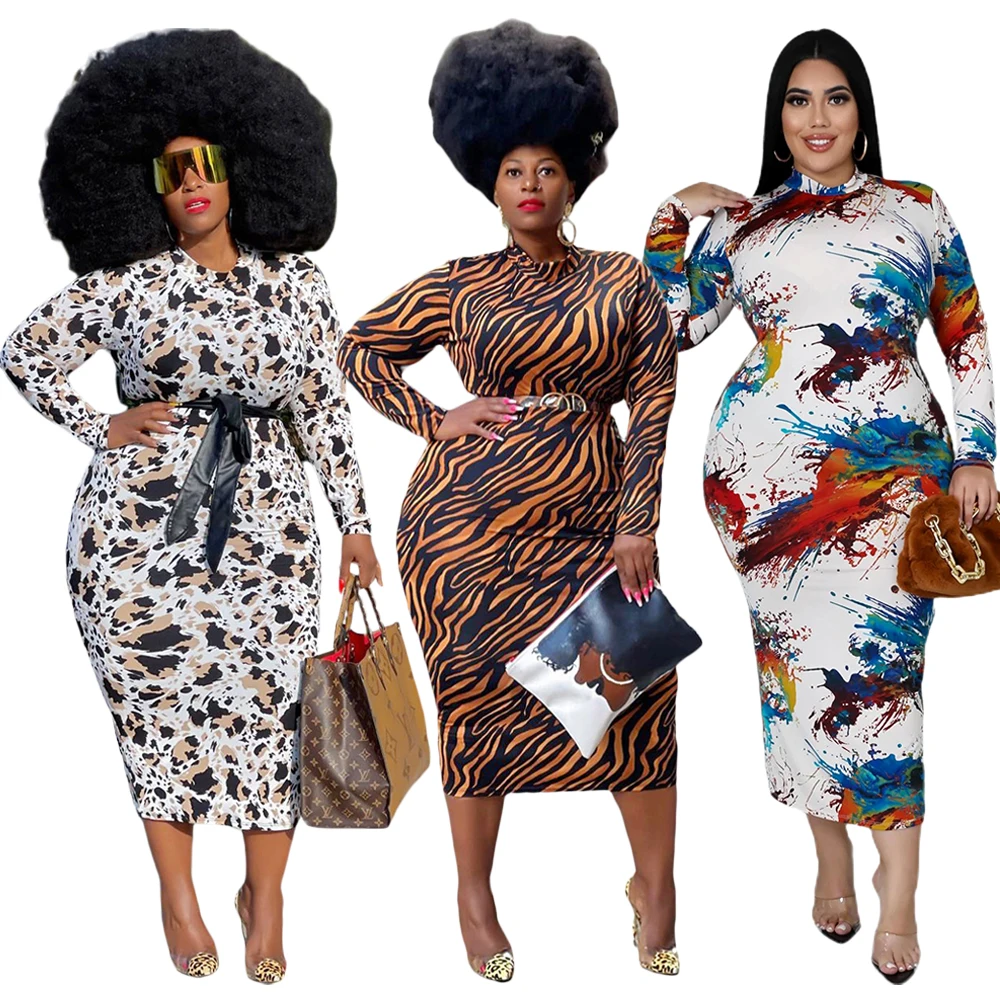 Wholesale New Fashion Plus Size fall Casual long sleeve O-neck Printing Maxi Dress Women, 3 colors
Wholesale New Fashion Plus Size fall Casual long sleeve O-neck Printing Maxi Dress Women, 3 colors
