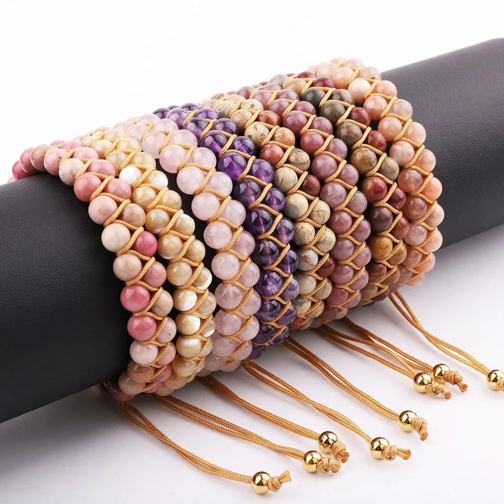 New Color Women Bracelet High Quality Natural Stone Gemstone Stainless Steel Custom Logo Macrame Adjustable Bracelet Women
New Color Women Bracelet High Quality Natural Stone Gemstone Stainless Steel Custom Logo Macrame Adjustable Bracelet Women