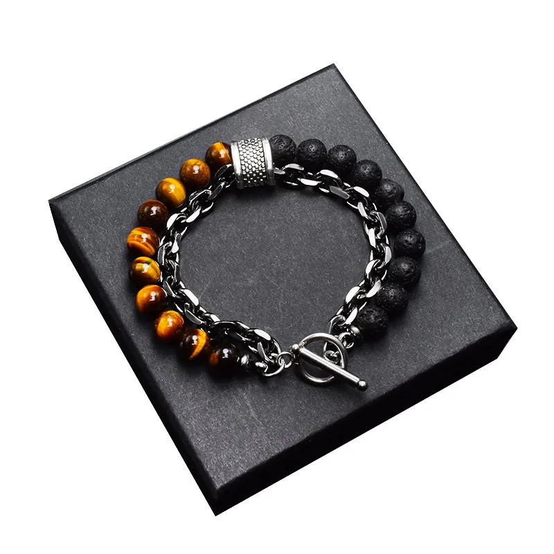 Men's Black Gunmetal Link Chain 8mm Lave Yoga Beaded Bracelet Map Tiger Eye Stone Bracelet
Men's Black Gunmetal Link Chain 8mm Lave Yoga Beaded Bracelet Map Tiger Eye Stone Bracelet