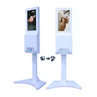 21.5 inch advertising kiosk stands android monitor floor stand lcd player automatic hand sanitizer dispenser