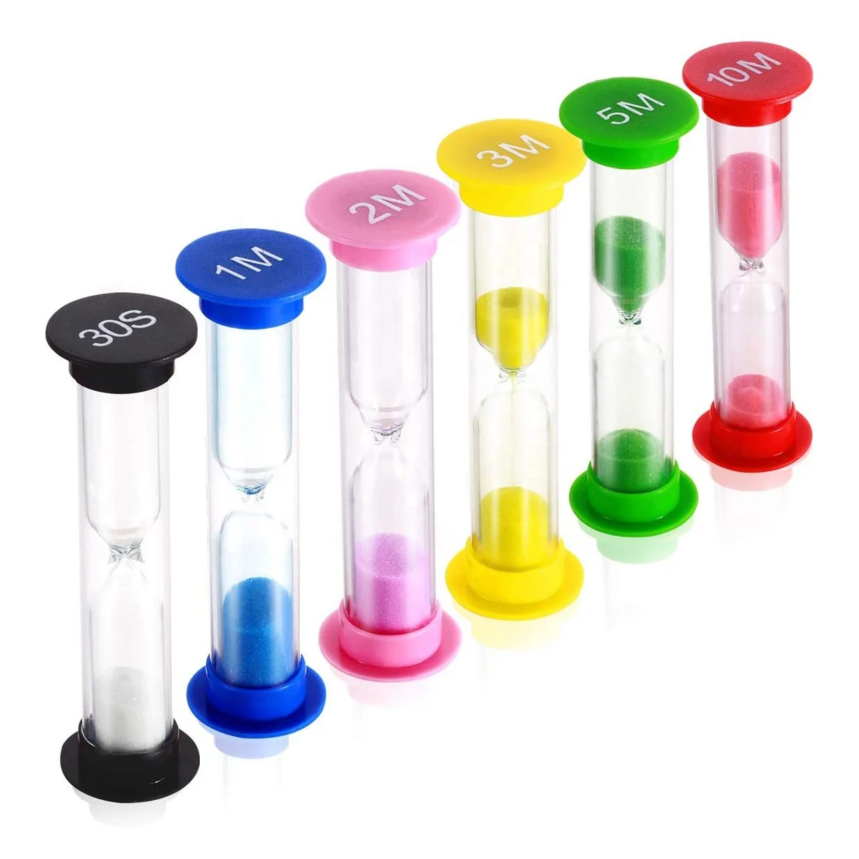 wholesale colorful plastic sand timer hourglass for kids toy and board game sand clock and dice Eco-friendly