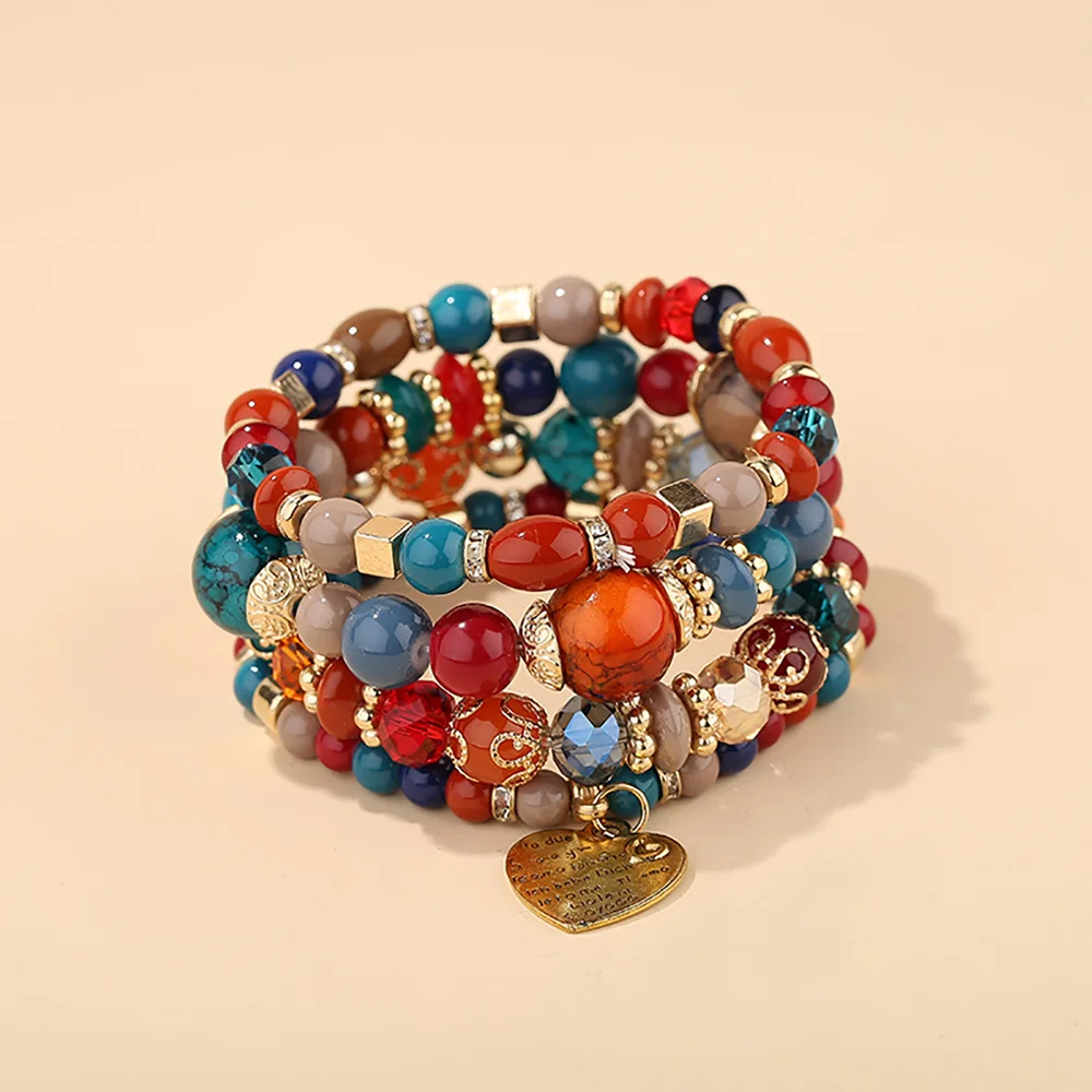 2021 Sailing Jewelry Retro Ethnic Crystal Pendant Bracelet Heart Shaped Crystal Bracelet Multicolor Heart Shaped Bracelet
2021 Sailing Jewelry Retro Ethnic Crystal Pendant Bracelet Heart Shaped Crystal Bracelet Multicolor Heart Shaped Bracelet