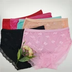 Women Lace Panties Animal Pattern Mesh Panty Female Underpants Back Coverage High Waist Underwear