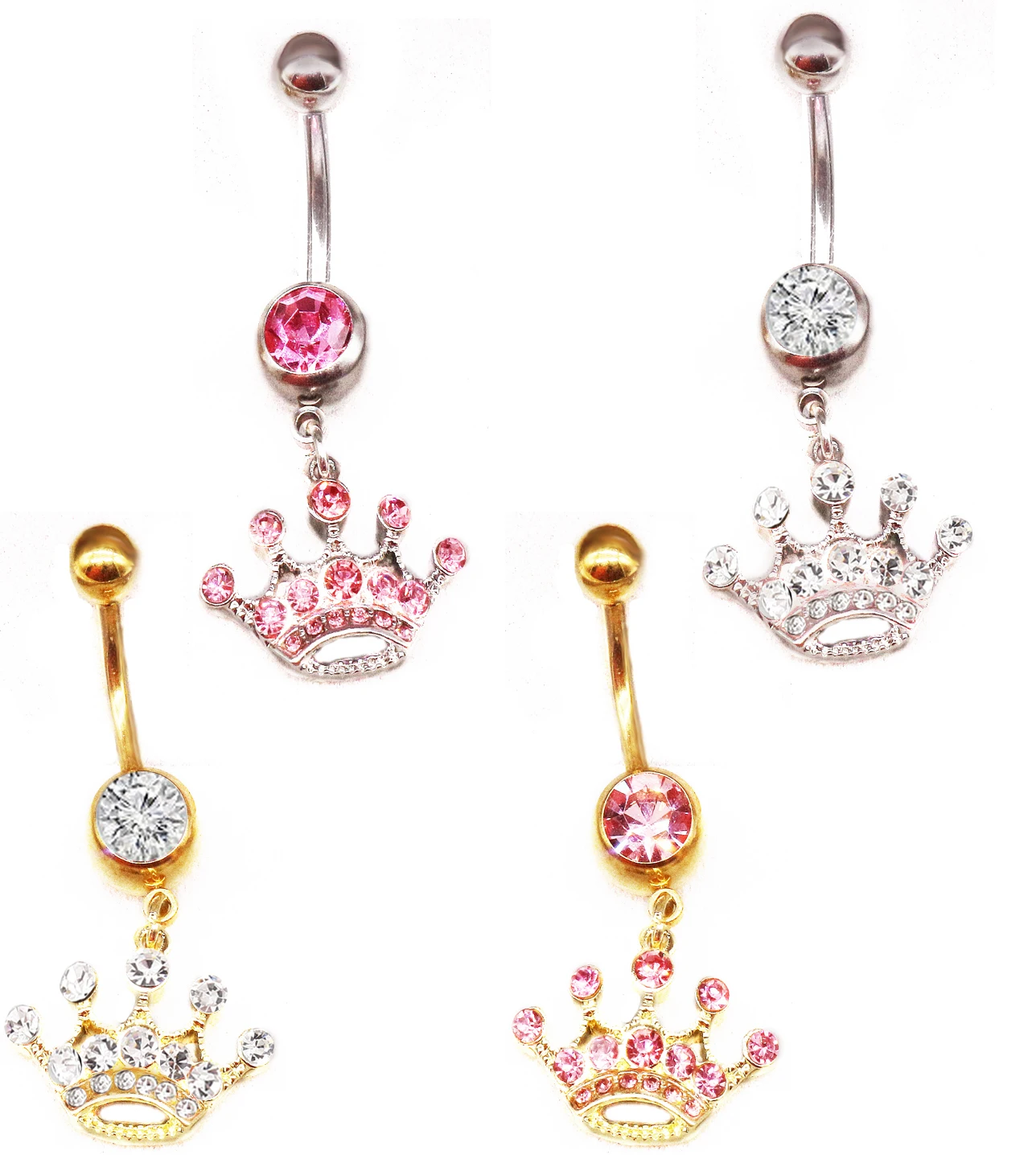 Gaby Pink Diamond Crown ring belly button rings surgical steel Body Piercing Fashion Jewelry, Pink color
Gaby Pink Diamond Crown ring belly button rings surgical steel Body Piercing Fashion Jewelry, Pink color