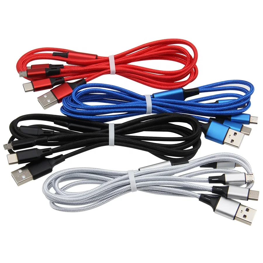 Wholesale in stock mobile phone charger cable Braided nylon usb charging cable 3 in 1
Wholesale in stock mobile phone charger cable Braided nylon usb charging cable 3 in 1