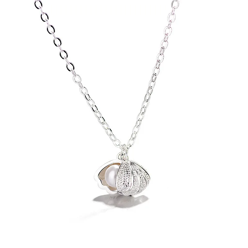 Women 925 Sterling Silver Shell Pearl Pendant Necklace Scallop Fresh Water Pearl Necklace
Women 925 Sterling Silver Shell Pearl Pendant Necklace Scallop Fresh Water Pearl Necklace