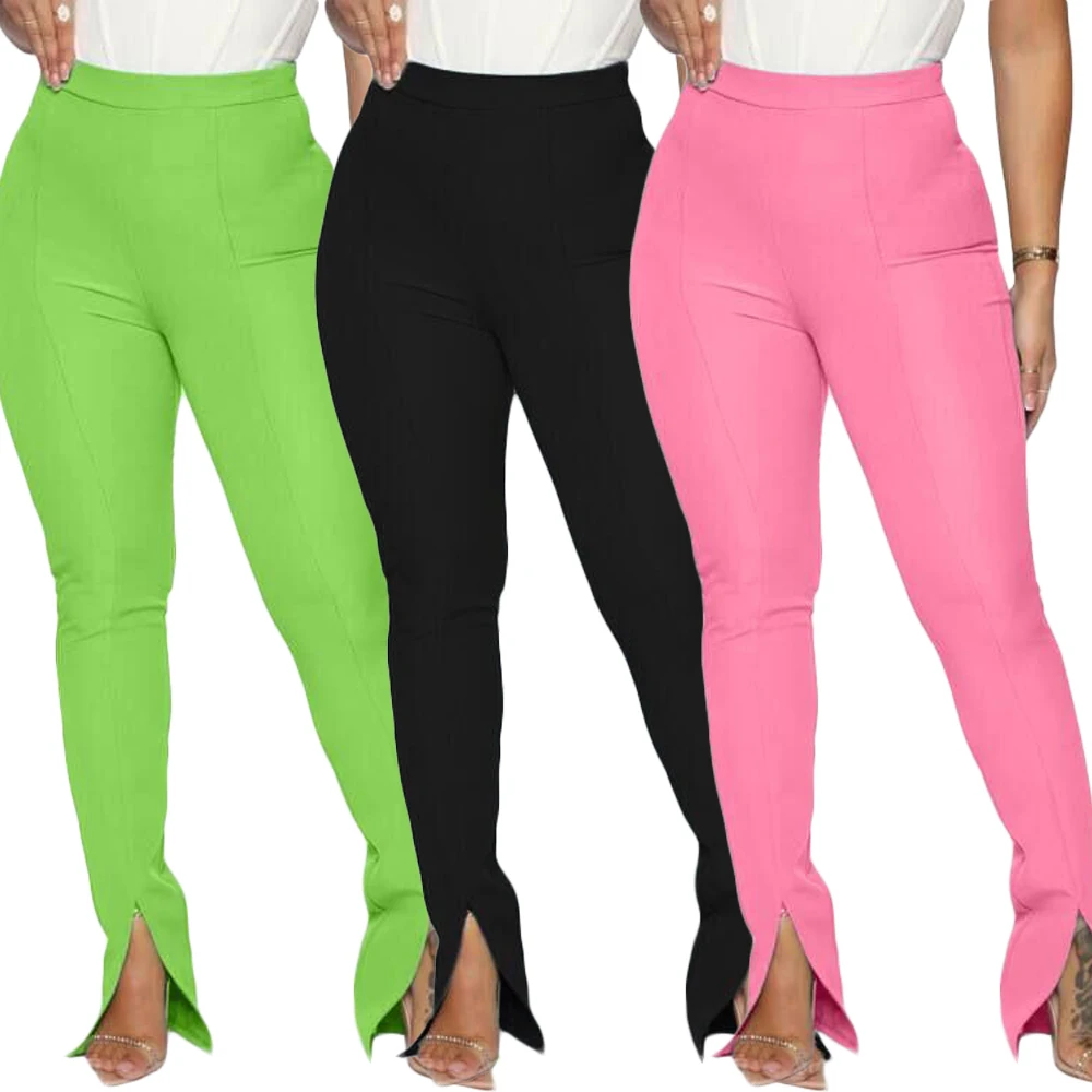 FM-ZH5176 Sexy women custom pants solid colored slacks with slit legs stacked pants 2020 new arrival
FM-ZH5176 Sexy women custom pants solid colored slacks with slit legs stacked pants 2020 new arrival