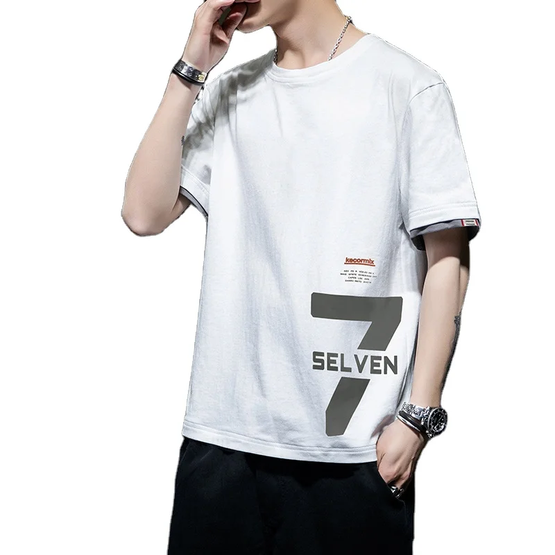 summer short sleeved t shirt men's white bottom shirt pure cotton brand half sleeve loose shirt clothes trendy men's wea
summer short sleeved t shirt men's white bottom shirt pure cotton brand half sleeve loose shirt clothes trendy men's wea