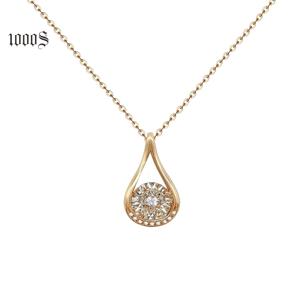 Fashion Design Real Water Drop Dancing Diamond 18K Gold Pendant Charm Chain Necklace Jewelry Women Wholesale, Rose gold
Fashion Design Real Water Drop Dancing Diamond 18K Gold Pendant Charm Chain Necklace Jewelry Women Wholesale, Rose gold