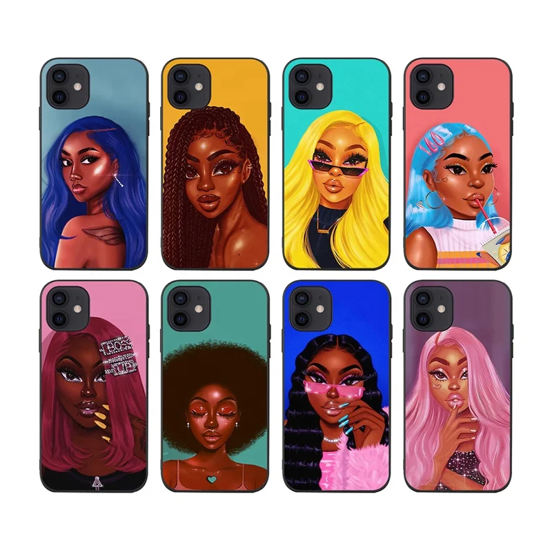 Cartoon painting black girls Matte Soft TPU Mobile Phone Case Cover For iPhone 12 pro max 11pro Max XR for Samsung S21 S31
Cartoon painting black girls Matte Soft TPU Mobile Phone Case Cover For iPhone 12 pro max 11pro Max XR for Samsung S21 S31