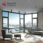 Modern design minimalist windows / security slim frame casement window with screen