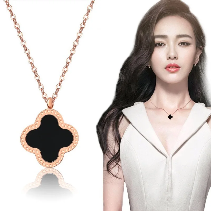 Wholesale Ladies Clover Shell Pendant Stainless Steel Rose Gold Women Necklace, As picture
Wholesale Ladies Clover Shell Pendant Stainless Steel Rose Gold Women Necklace, As picture