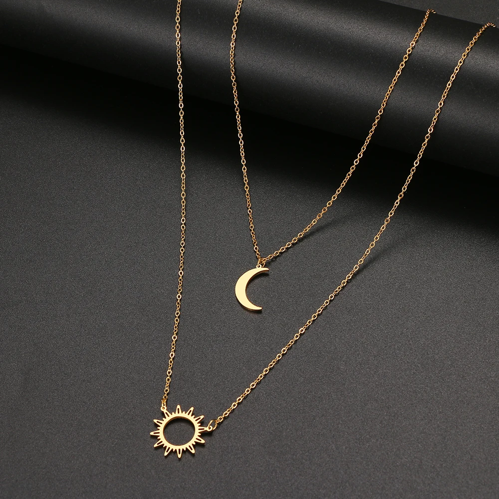 2022 Stainless Steel Layered Models Sun Flower Moon Necklace For Women Fashionable Exquisite Pendant Chain Party Friend Jewelry
2022 Stainless Steel Layered Models Sun Flower Moon Necklace For Women Fashionable Exquisite Pendant Chain Party Friend Jewelry