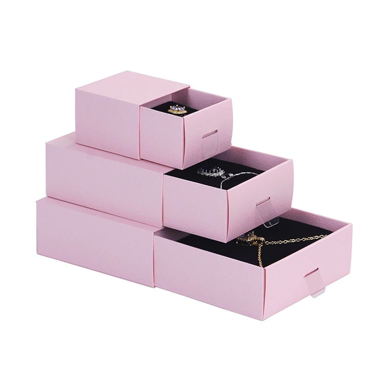 Wholesale custom logo printed card paper sliding drawer jewelry packaging box with PVC handle
Wholesale custom logo printed card paper sliding drawer jewelry packaging box with PVC handle