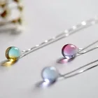 New Essential Pendant Colored Glass Water Drops Crystal Necklace For Ladies