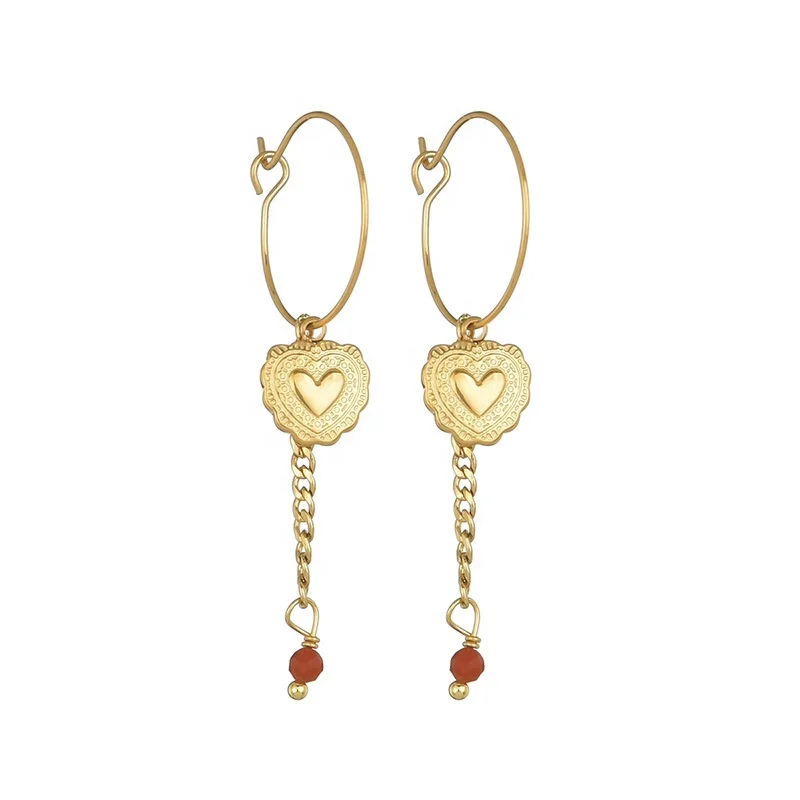 Trendy Jewelry Long Tassel Chain Stainless Steel Plated Gold Heart Shape Seed Beaded Charm Hoop Drop Earrings Women
Trendy Jewelry Long Tassel Chain Stainless Steel Plated Gold Heart Shape Seed Beaded Charm Hoop Drop Earrings Women