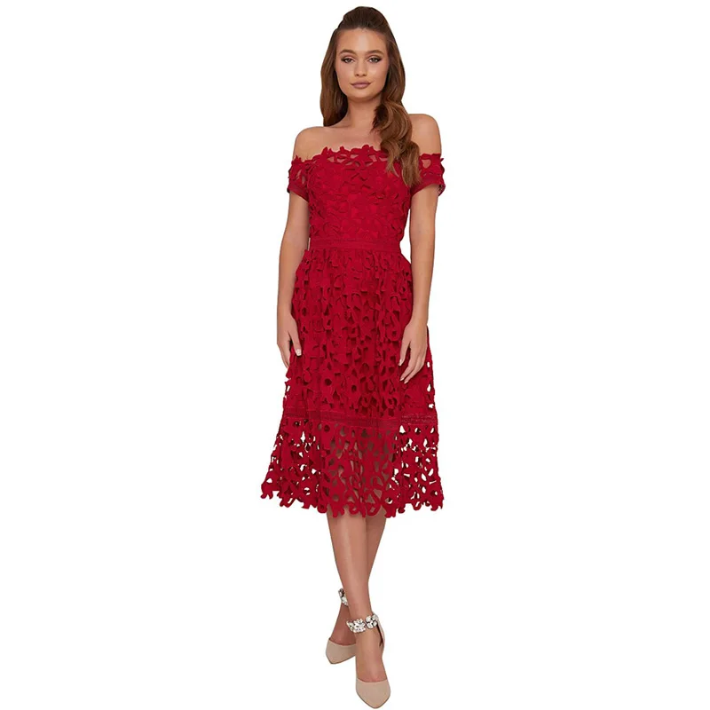 New Arrival Hollow Out Mid-Calf Off Shoulder Short Sleeve Crochet Evening Party Midi Dress 
New Arrival Hollow Out Mid-Calf Off Shoulder Short Sleeve Crochet Evening Party Midi Dress
