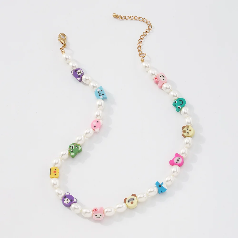 New Y2K Pearl Chain Cute Colorful Animal Polymer Clay Beads Handmade Necklace for Girls Women Beaded Choker Necklace, Picture shows
New Y2K Pearl Chain Cute Colorful Animal Polymer Clay Beads Handmade Necklace for Girls Women Beaded Choker Necklace, Picture shows
