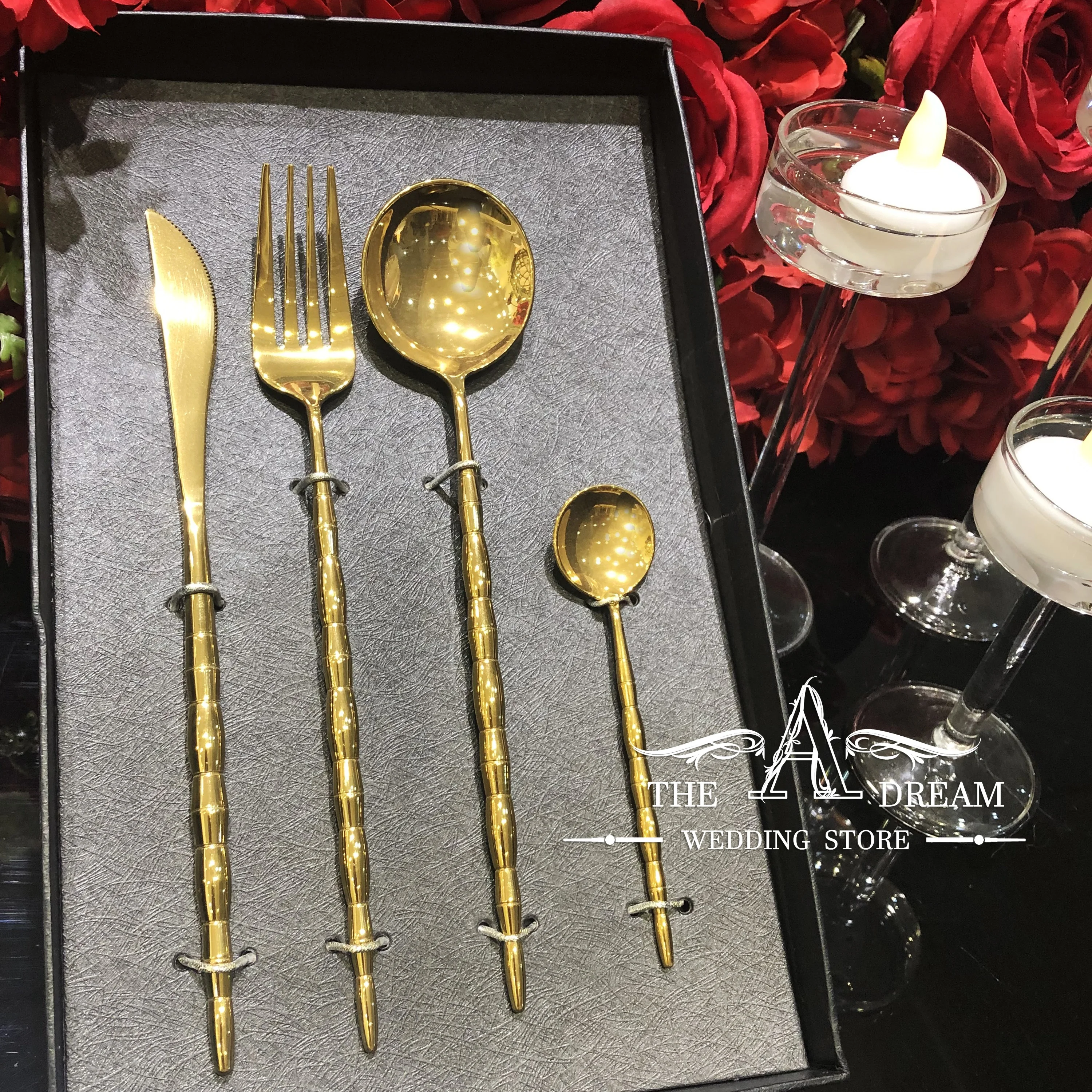 TAD-CTL01-GM Gold Wedding Cutlery Set Luxury Tableware Modern Fork Spoon Set / Cuchilleria From The A Dream Wedding Store
TAD-CTL01-GM Gold Wedding Cutlery Set Luxury Tableware Modern Fork Spoon Set / Cuchilleria From The A Dream Wedding Store