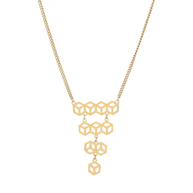 Geometric Shaped Pendant Gold Plated Cheap Fashion Accessories Adjustable Stainless Steel Chain Necklace
Geometric Shaped Pendant Gold Plated Cheap Fashion Accessories Adjustable Stainless Steel Chain Necklace