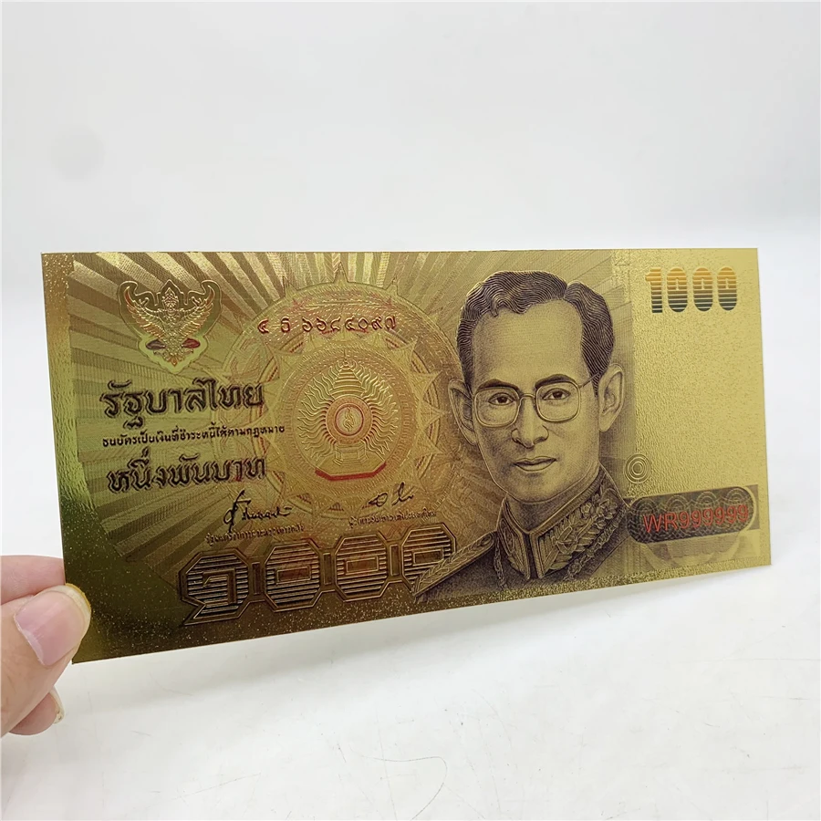 New Thailand 1000 Thai Baht Bill Gold Banknotes With Colors Thailand 24k Gold Plastic For collection and Gifts
New Thailand 1000 Thai Baht Bill Gold Banknotes With Colors Thailand 24k Gold Plastic For collection and Gifts