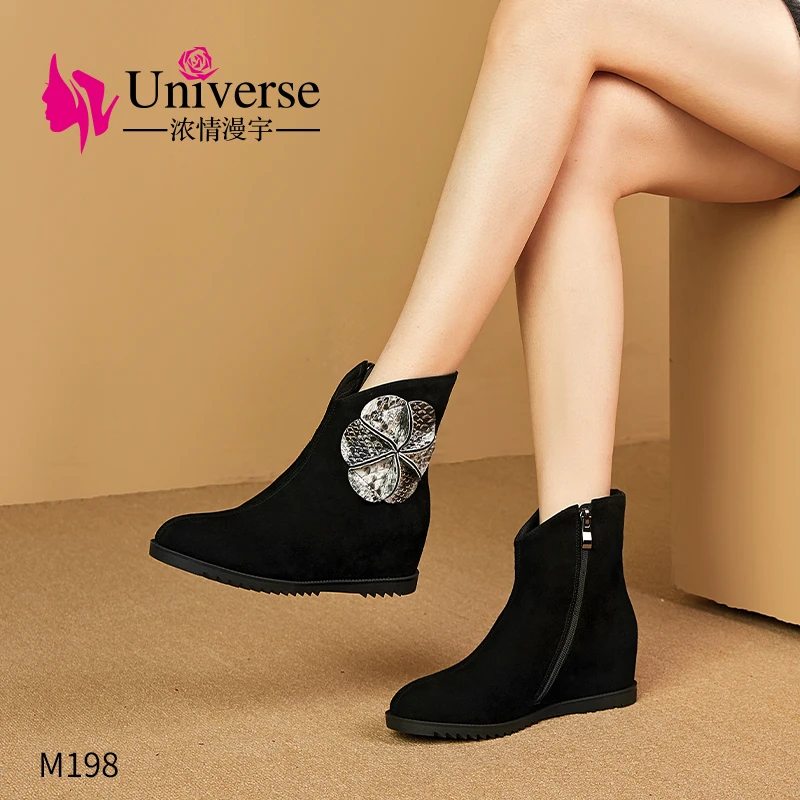 M198 Fashion New Crystal Black Winter Kid Sueder Increased Heel Round Toe Boots Women Boots
M198 Fashion New Crystal Black Winter Kid Sueder Increased Heel Round Toe Boots Women Boots