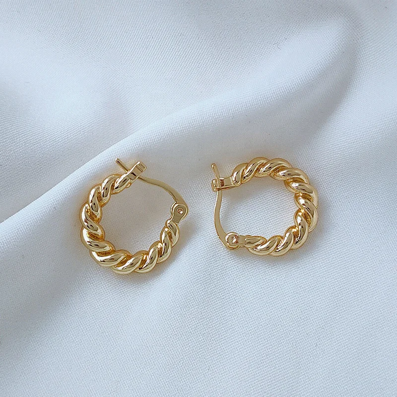 14K Real Gold Small Hoop Earrings Gold Plated Ear Ring Circle Twist Earrings Women Jewelry
14K Real Gold Small Hoop Earrings Gold Plated Ear Ring Circle Twist Earrings Women Jewelry