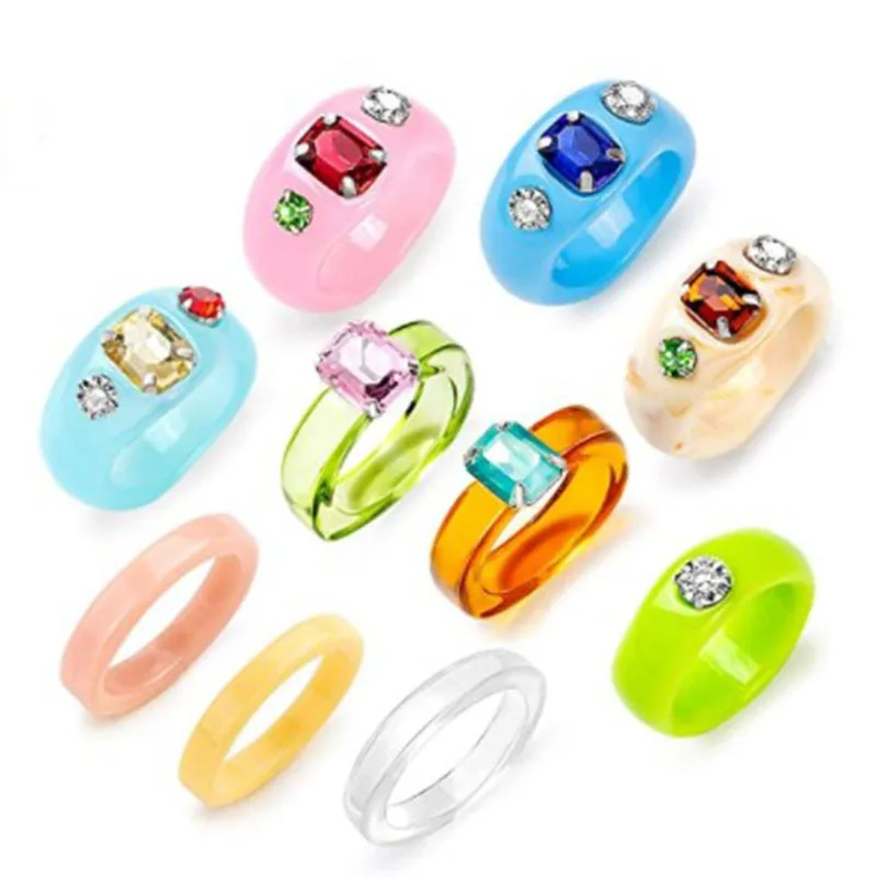 New Colourful Rhinestone Transparent Chunky Resin Acrylic Ring Geometric Square Round Rings Set for Women Jewelry Gifts, As pic
New Colourful Rhinestone Transparent Chunky Resin Acrylic Ring Geometric Square Round Rings Set for Women Jewelry Gifts, As pic