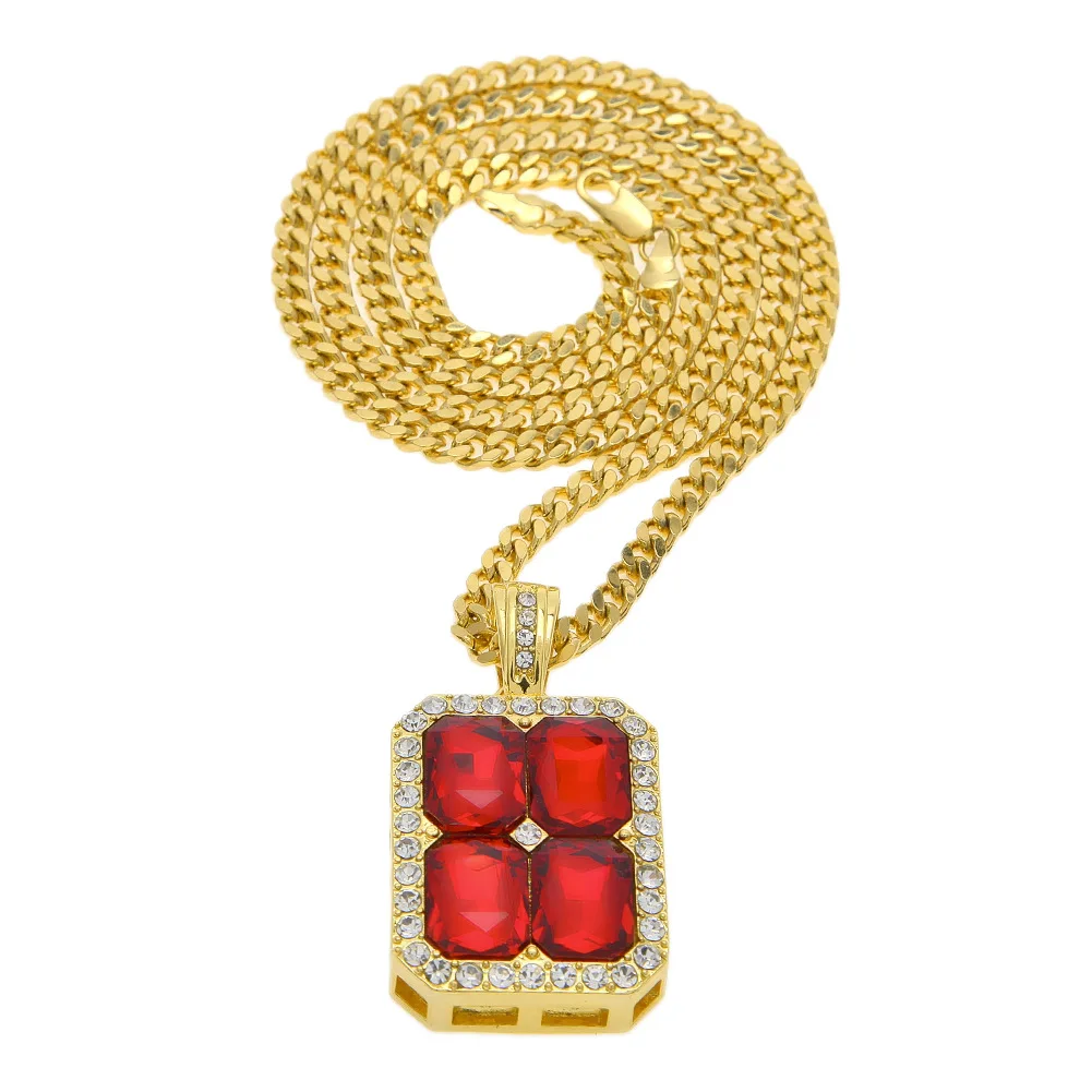 Hip-hop Rap Accessories Set with Jewels Neckchain Four Jewels Spliced Ruby Unisex Pendant Wholesale
Hip-hop Rap Accessories Set with Jewels Neckchain Four Jewels Spliced Ruby Unisex Pendant Wholesale