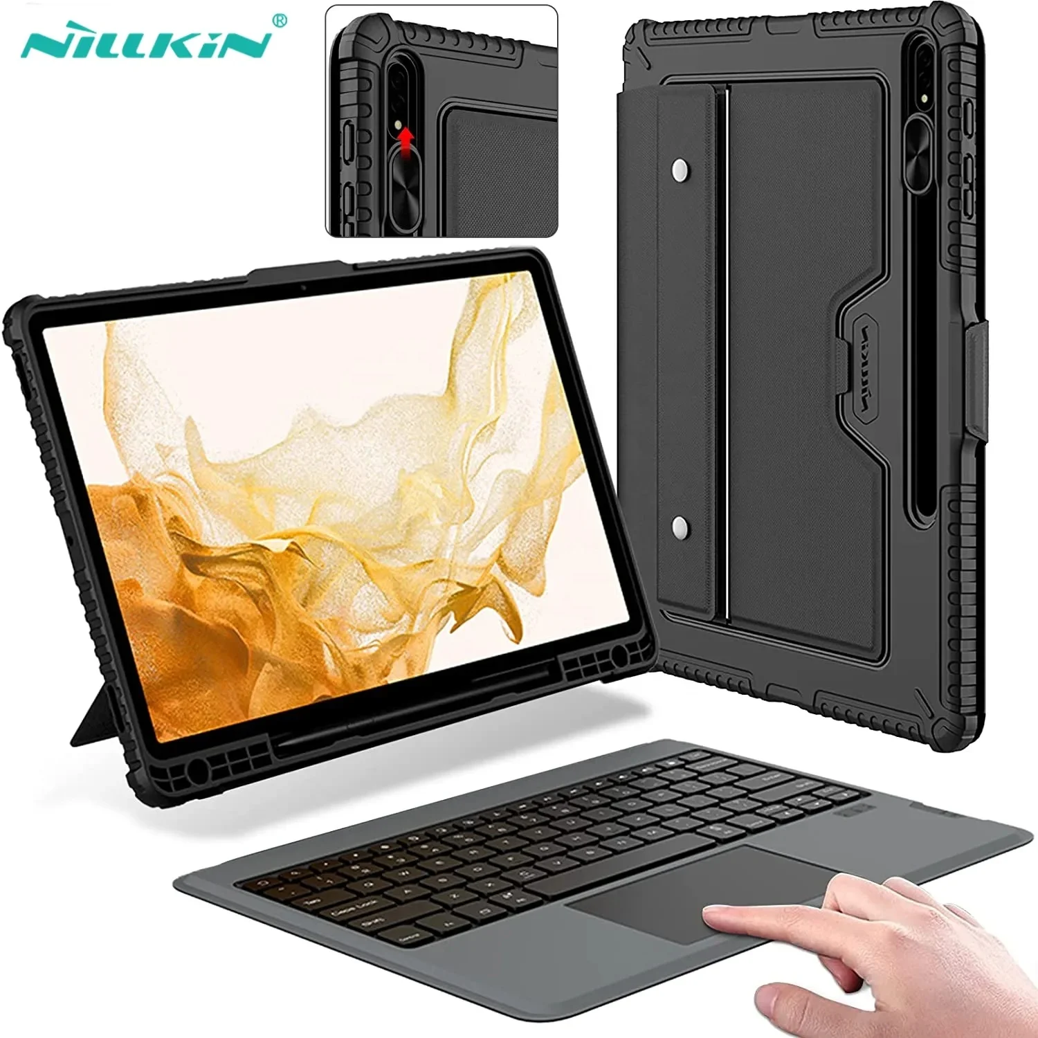 NILLKIN For Samsung Galaxy Tab S9 Case with Keyboard 12.4 inch Multi-Angle Detachable Bluetooth Keyboard Case For Tab S7 S8 Plus
NILLKIN For Samsung Galaxy Tab S9 Case with Keyboard 12.4 inch Multi-Angle Detachable Bluetooth Keyboard Case For Tab S7 S8 Plus